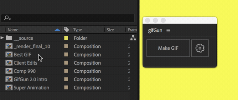 دانلود اسکریپت GifGun 1.7.0 برای خروجی GIF در افتر افکت